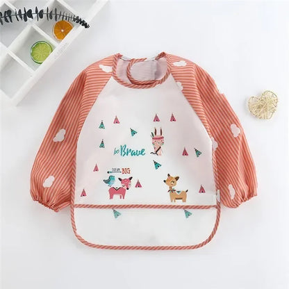 Waterproof long-sleeved bib/apron for babies 