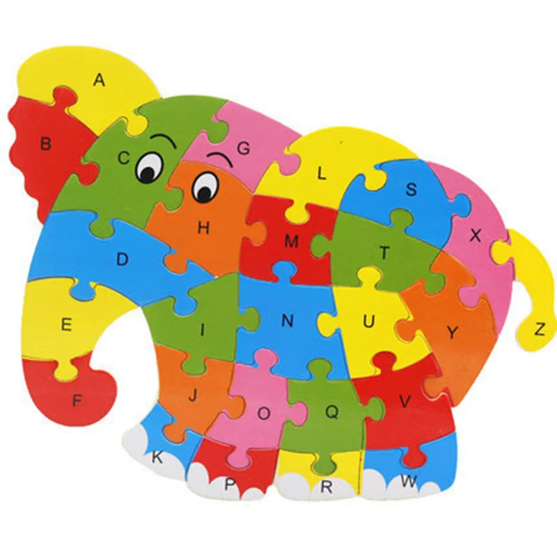 Wooden animal puzzle alphabet letters 