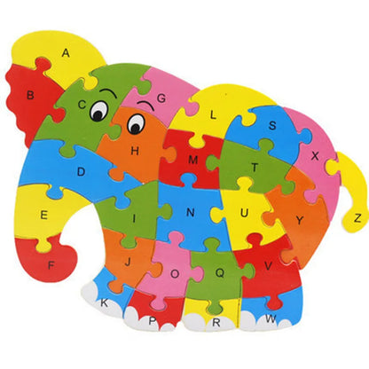 Wooden animal puzzle alphabet letters 