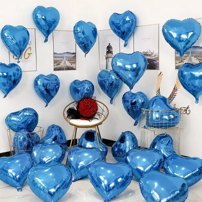 25cm Inflatable Romantic Heart Balloons for Parties and Events 