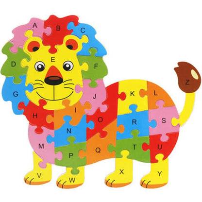 Wooden animal puzzle alphabet letters 