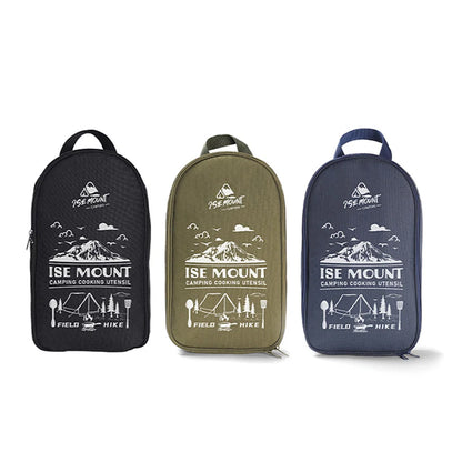 9-piece set (with bag) of utensils for portable barbecue