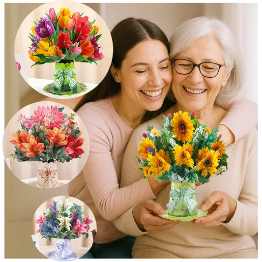 Carte Pop-Up 3D Bouquet de Fleur