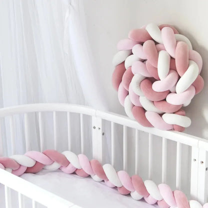 Braided baby bed bumper 