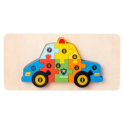 3D wooden puzzle with numbers 1-10 