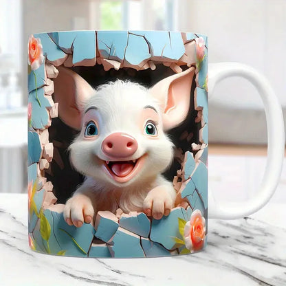 3D effect animal mug 