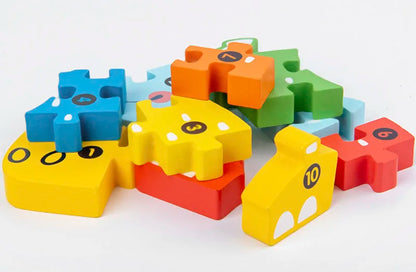 3D wooden puzzle with numbers 1-10 
