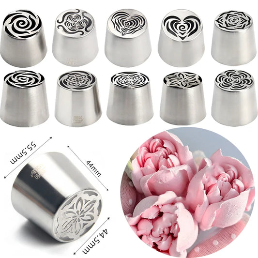 Buses de Décoration de Gâteau en acier inoxydable, Motif Fleur