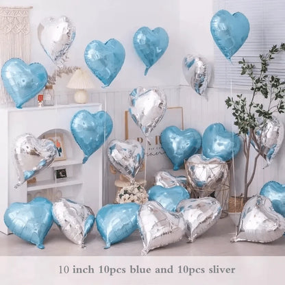 25cm Inflatable Romantic Heart Balloons for Parties and Events 