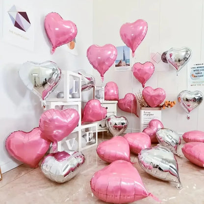 25cm Inflatable Romantic Heart Balloons for Parties and Events 