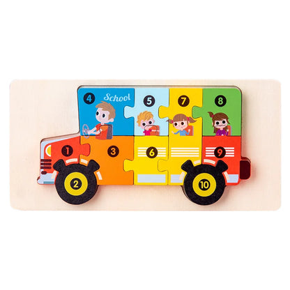 3D wooden puzzle with numbers 1-10 