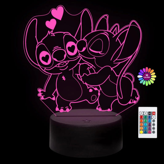 Stitch 3D Night Light with Remote Control and Smart Touch 