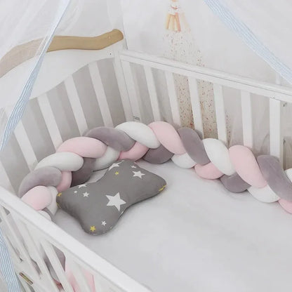 Braided baby bed bumper 
