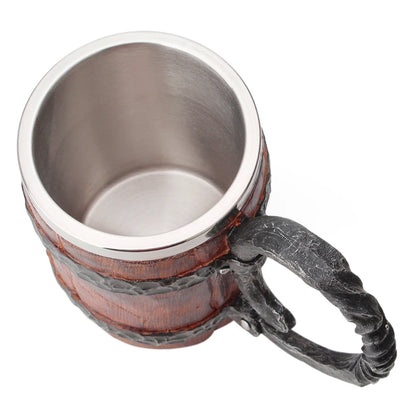 Chope à Bière imitation Bois Style Viking
