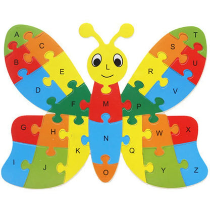 Wooden animal puzzle alphabet letters 
