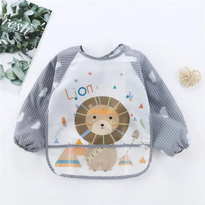 Waterproof long-sleeved bib/apron for babies 