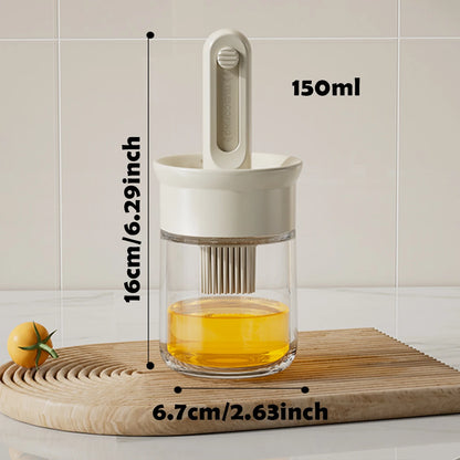 Telescopic cooking brush with integrated reserve 