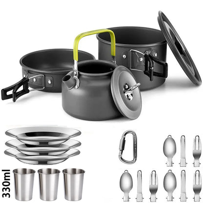 Outdoor kitchen tableware and utensils set