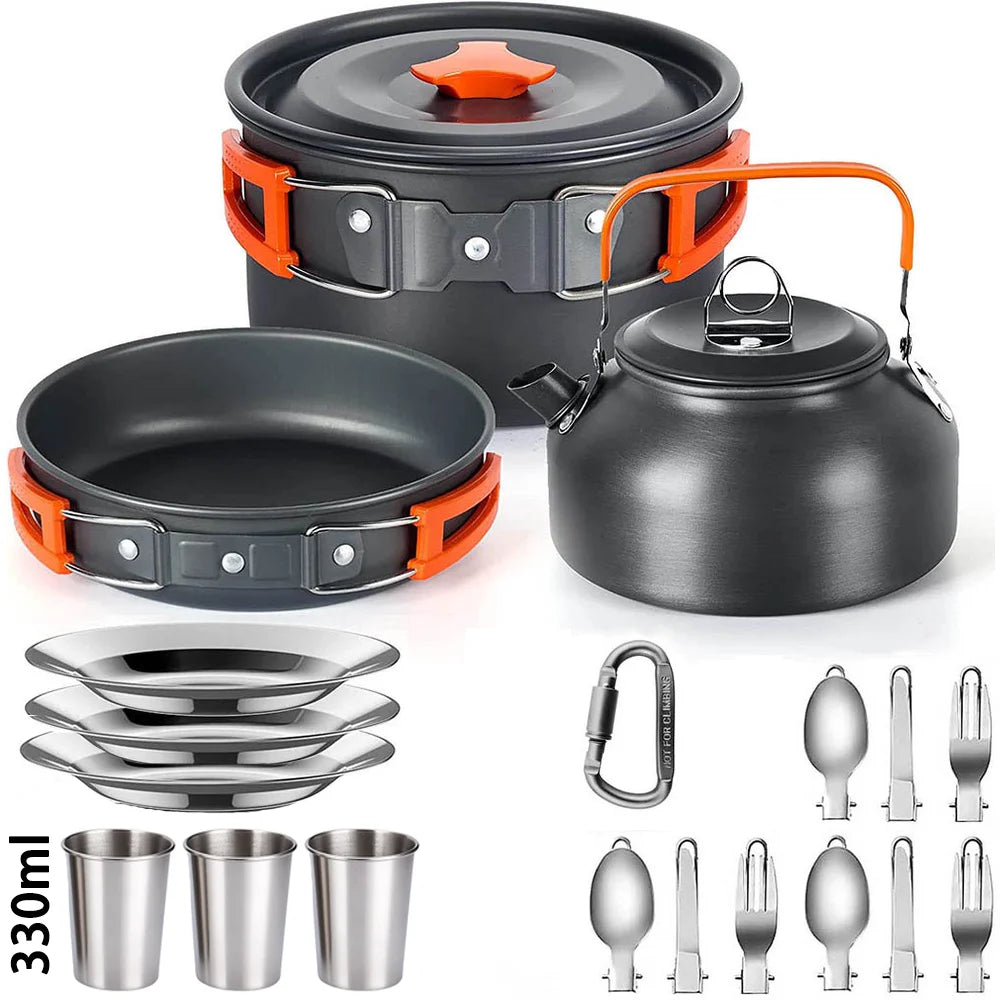 Outdoor kitchen tableware and utensils set