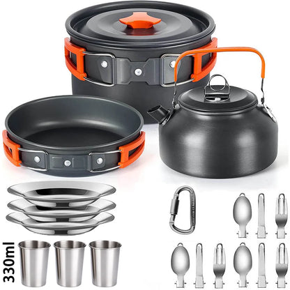 Outdoor kitchen tableware and utensils set