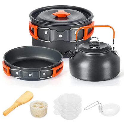 Outdoor kitchen tableware and utensils set