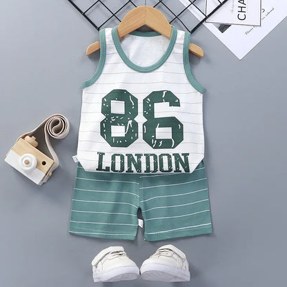 Baby casual summer shorts/tank top sets 