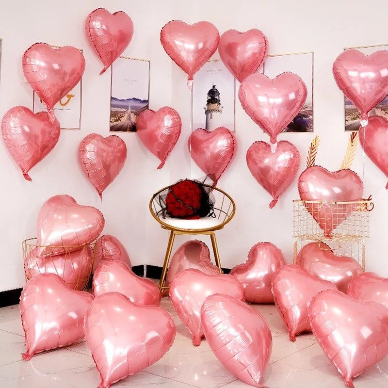 25cm Inflatable Romantic Heart Balloons for Parties and Events 
