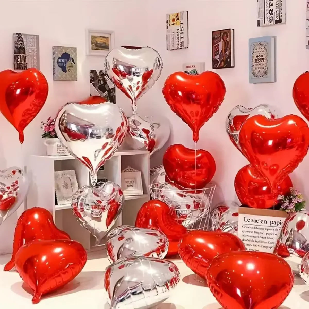 25cm Inflatable Romantic Heart Balloons for Parties and Events 
