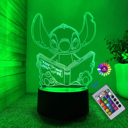 Stitch 3D Night Light with Remote Control and Smart Touch 