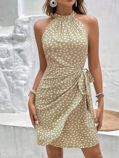 Little polka dot halter dress