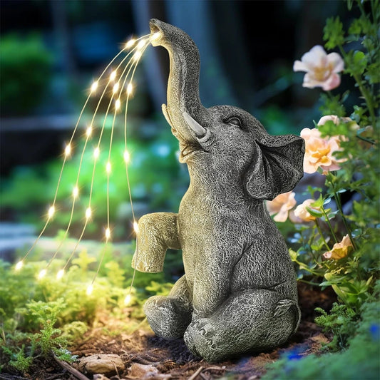 Solar Elephant Statue 