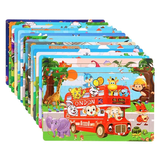 Puzzles en Bois 12 ou 30 Pièces pour Enfant