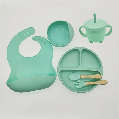 6/8 piece silicone baby dinnerware set 