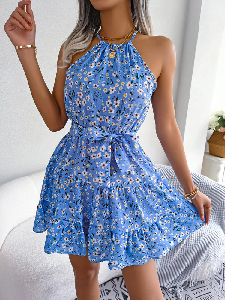Floral halter dress