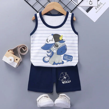 Baby casual summer shorts/tank top sets 