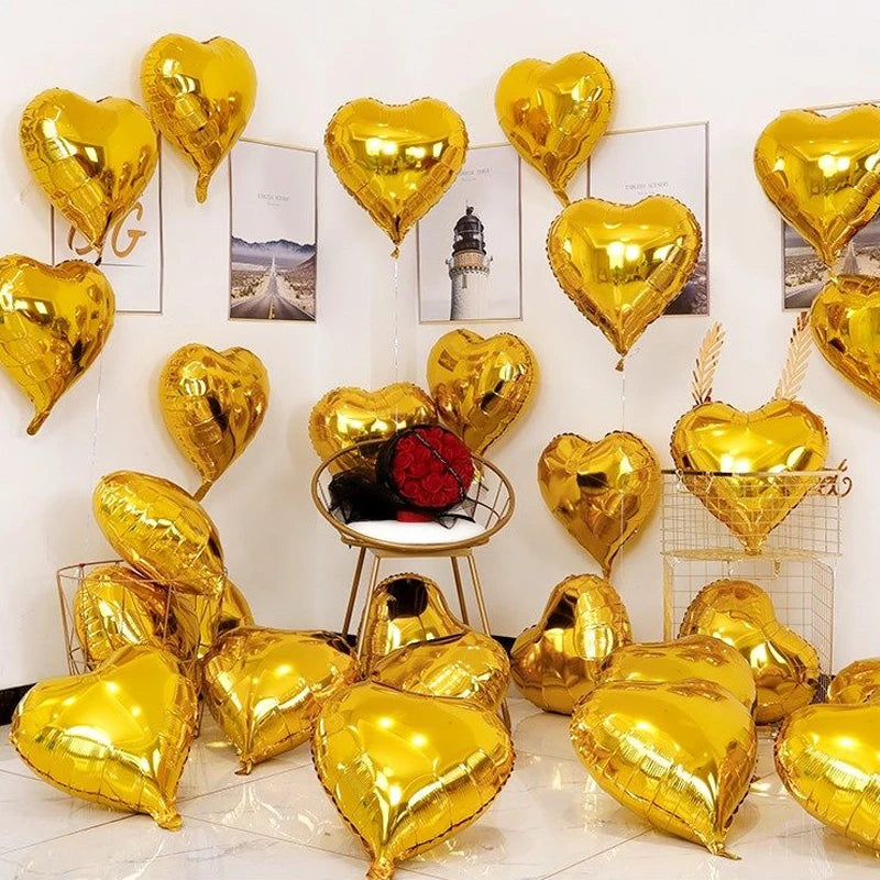 25cm Inflatable Romantic Heart Balloons for Parties and Events 
