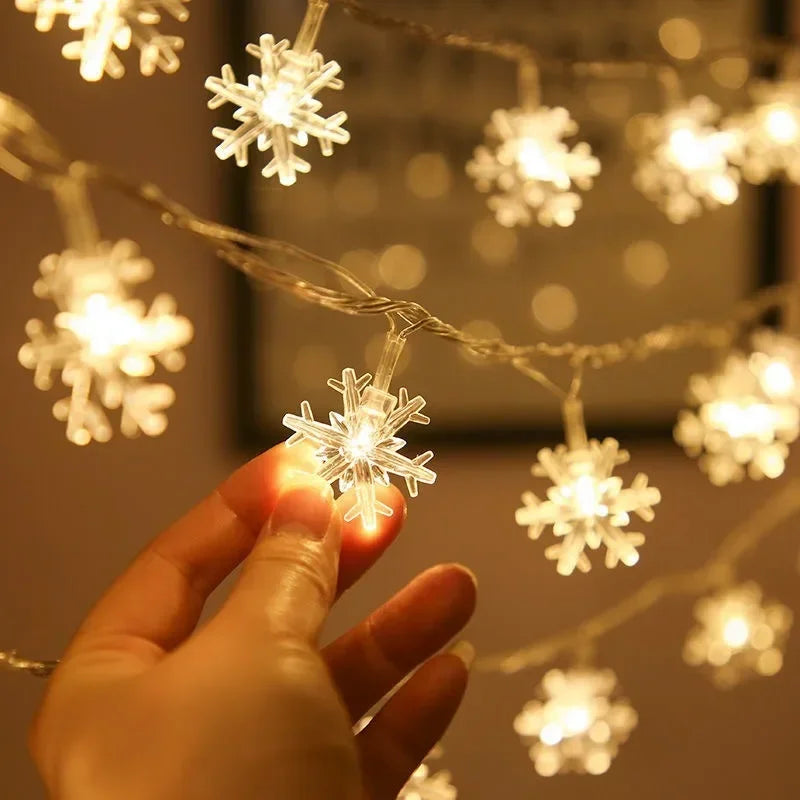 Snowflake Christmas light garland 