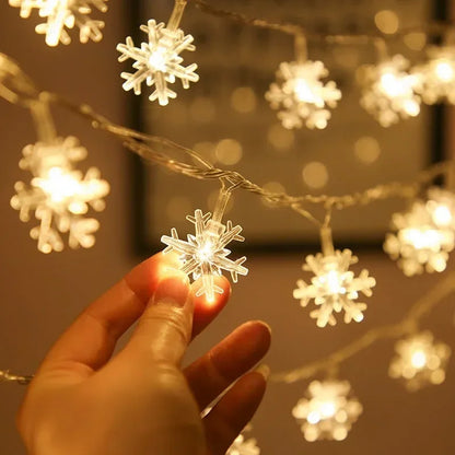 Snowflake Christmas light garland 