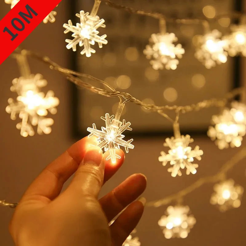 Snowflake Christmas light garland 