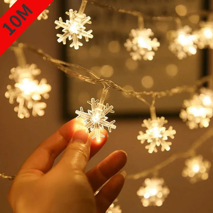 Snowflake Christmas light garland 