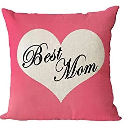 Taie de coussin en lin " bonne fête des mères", "merci maman"