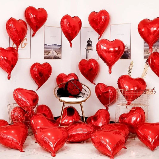 25cm Inflatable Romantic Heart Balloons for Parties and Events 