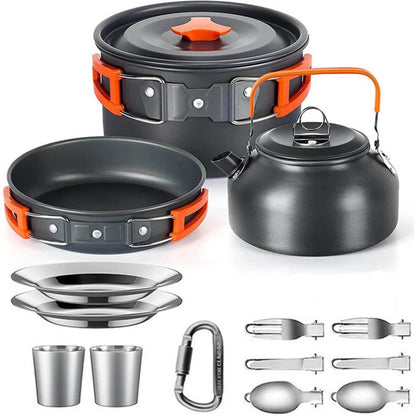 Outdoor kitchen tableware and utensils set