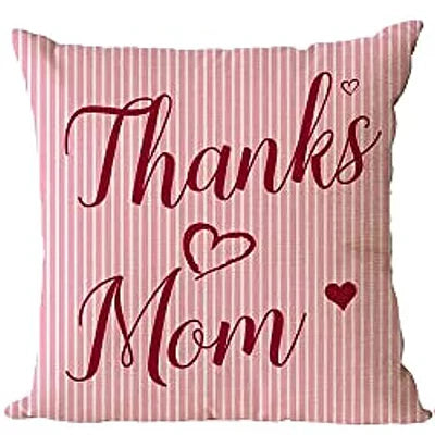 Taie de coussin en lin " bonne fête des mères", "merci maman"