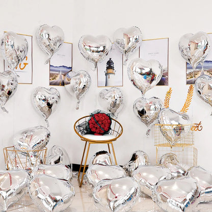 25cm Inflatable Romantic Heart Balloons for Parties and Events 