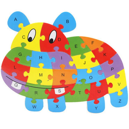 Wooden animal puzzle alphabet letters 