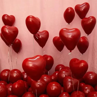 25cm Inflatable Romantic Heart Balloons for Parties and Events 