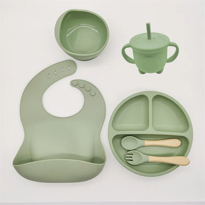 6/8 piece silicone baby dinnerware set 