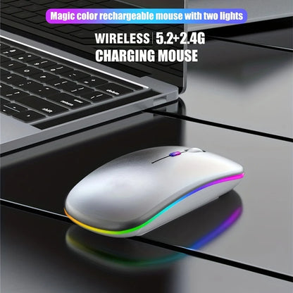 Dual Mode Bluetooth Silent Wireless Mouse, Rechargeable