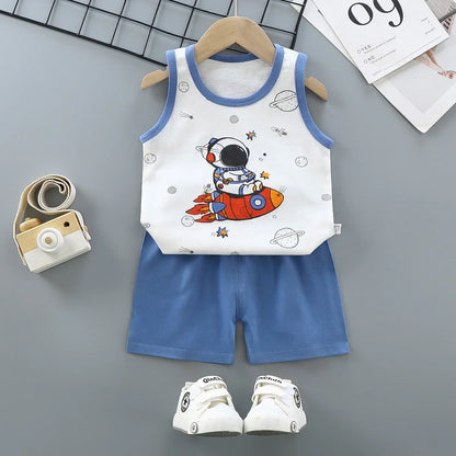 Baby casual summer shorts/tank top sets 